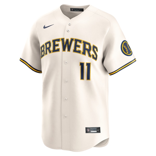 Men's Milwaukee Brewers Jackson Chourio Nike Cream Home Limited Jersey