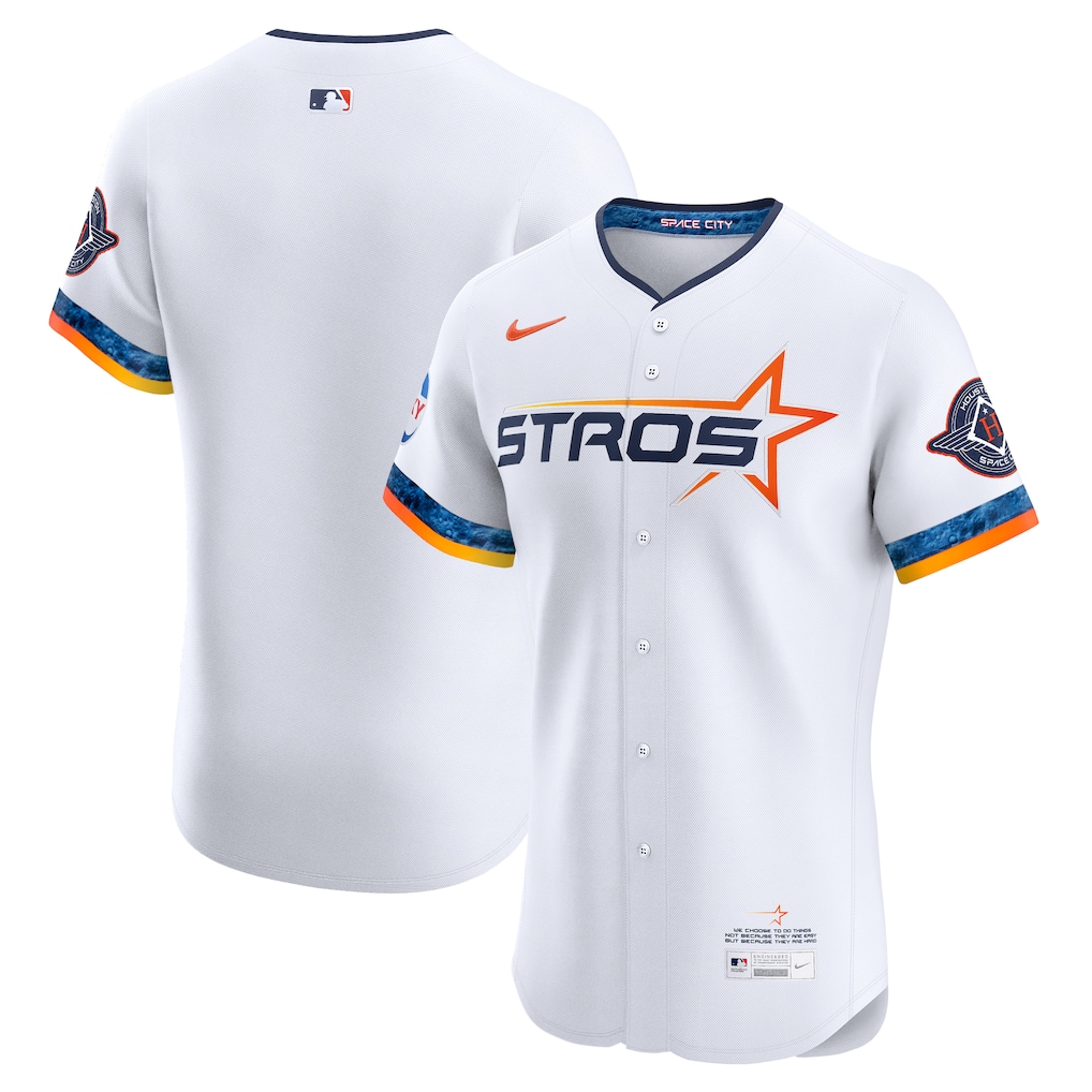 Men's Houston Astros Nike White 2025 City Connect Elite Jersey